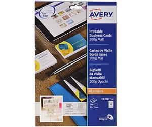 Avery C32011-10 Printable Business Cards - 85 x 54 mm, 100 White Cards per Pack, Compatible with Laser, Inkjet & Multifunction Printers