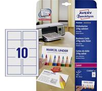 Avery C32026-25 Printable Double-Sided Satin Finish Business Cards, 10 Cards Per A4 Sheet, White