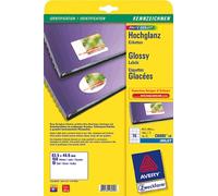 Avery C6080-10 Glossy Labels for Inkjet Printers (63.5 x 46.6 mm Labels, 15 Labels per A4 Sheet, 10 Sheets)