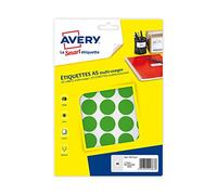 AVERY - Case of 400 self-Adhesive Green dots, Diameter 24 mm PET24V