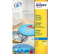Avery CD/DVD Labels J8676-25 adhesive A4 White 117 mm 25 Sheets of 2 Labels