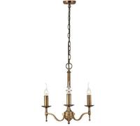 Avery Ceiling Pendant Chandelier Light 3 Lamp Antique Brass Curved Candelabra