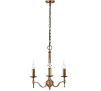 Avery Ceiling Pendant Chandelier Light 3 Lamp Antique Brass Curved Candelabra
