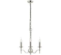Avery Ceiling Pendant Chandelier Light 3 Lamp Bright Nickel Curved Candelabra Loops Metallics One Size