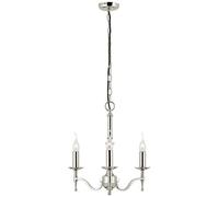 Avery Ceiling Pendant Chandelier Light 3 Lamp Bright Nickel Curved Candelabra