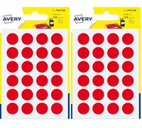 Avery, Circle Stickers, 15mm, Red, Small Round Dot Adhesive Labels, 168 Per Pack (PSA15R) (Pack of 2)