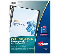 Avery Clear High-Capacity Sheet Protectors, Hold 50 Sheets, Heavyweight, 25 Multi Page Protectors (74171)
