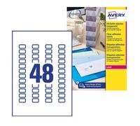 Avery Clear/Transparent 22 x 12.7 mm Self Adhesive Laser Address Labels - 48 Per