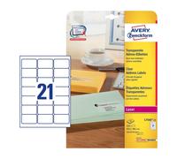 Avery L7560-25 Transparent printer label