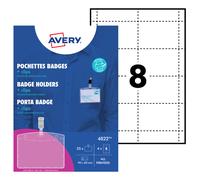 Avery Clip Badge Holders, 90x60mm, Reusable, 25 Pack (4822)