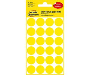 Avery Colour Coding Dots 96 ø18mm Labels Yellow