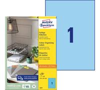 Avery Coloured Labels, Blue, 210 x 297 mm - printer labels (Blue, 210 x 297 mm,