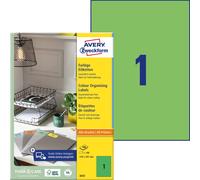 Avery Coloured Labels, Green, 210 x 297 mm - printer labels (Green, 210 x 297 mm