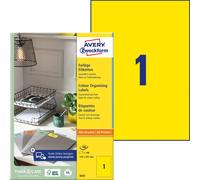 Avery Coloured Labels, Yellow, 210 x 297 mm - printer labels (Yellow, 210 x 297