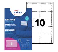 Avery Combi Badge Holders, Clip & Pin, 90x50mm, 50 Badges/Inserts (4820)