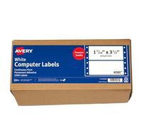 Avery Continuous Form Computer Labels for Pin-Fed Printers 3-1/2 x 1-7/16, Box of 5,000 (4060)