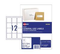Avery Copier Laser Label Permanently Adhesive Pack Of 100 5x72mm 12 Sheet