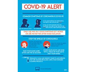 Avery COVID-19/Coronavirus Business Guidelines Label Sign Removable Self-Adhesive 297 x 420mm Blue 2 x A3