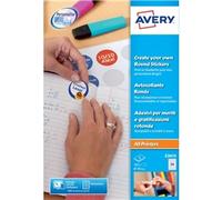 Avery E3613 Self-Adhesive Round Labels, 24 Labels Per A4 Sheet