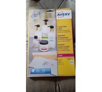 Avery Crystal Clear Transparent Labels - A4 (25 Sheets / 1200 Labels) L7553