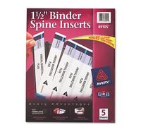 Avery® - Custom Binder Spine Inserts, 1-1/2" Spine Width, 5 Inserts/Sheet, 5 Sheets/Pack - Sold As 1 Pack - Create professional-looking binder spines using your inkjet or laser printer.