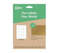 Avery Custom Gold Rectangle Labels - Printable A4 Sticker Sheets for Inkjet & Laser Printers, Custom Sizes & Sheet Packs, Personalised Product, Gift & Candle Labelling