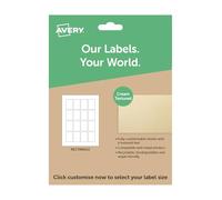 Avery Custom Rectangle Cream Textured Labels - A4 Printable Sticker Sheets, Custom Size and Shape for Inkjet & Laser Printers, Personalise Products, Gift & Candle Labelling