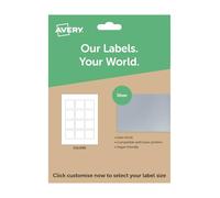 Avery Custom Silver Square Labels - Printable A4 Sticker Sheets for Inkjet & Laser Printers, Custom Sizes & Sheet Packs, Personalised Product, Gift & Candle Labelling