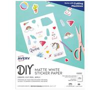 Avery Dennison 8.5 x 11-inch Ink Jet Sticker Paper with CD, Pack of 5, Matte White