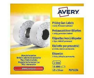Avery Dennison CAS 1/8 Price Gun Labels 10 Rolls, 1,500 Labels per Roll