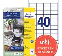 Avery Dennison Zweckform 6126 Universal Labels Re-Adhesive 10 Pages 48.5 x 25.4 mm White