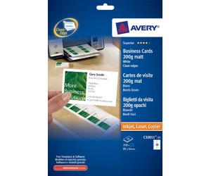 avery dennison zweckform offic C32011-25 - Avery Business Cards Single Sided Matt C32011-25 (250 Cards)
