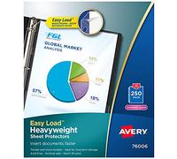Avery Diamond Clear Heavyweight Sheet Protectors, Easy Load, 250 Document Protectors (76006)
