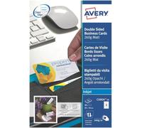 Avery Double sided Business Cards 85 x 54 mm, Pack of 10, White blank , customi