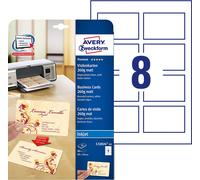 Avery Double sided Business Cards 85 x 54 mm, Pack of 10, White blank , customis