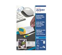 Avery Double sided Business Cards 85 x 54 mm, Pack of 10, White blank , customisable business cards (C32024-10)