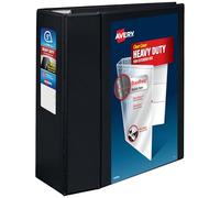 Avery Durable EZD Ring Binder 5 Inch Black | For Heavy School, Home and Office Use, DuraHinge Tear-Resistant Spine, DuraEdge Split-Resistant Sides, Linen-Texture Finish