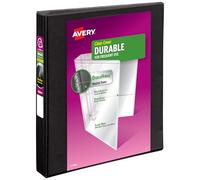 Avery Durable View 3 Ring Binder, 1 Inch Slant Rings, 1 Black Binder (17011)