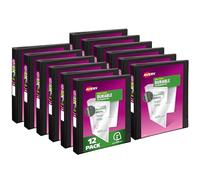 Avery Durable View Binder, 1" Slant Rings, 220-Sheet Capacity, DuraHinge, Black, Case Pack of 12 (17011)