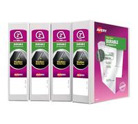 Avery Durable View Binder, 2" Slant Rings, 500-Sheet Capacity, DuraHinge, White, Multi Pack of 4 (17032)