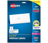 Avery Easy Peel Printable Address Labels with Sure Feed, 1" x 2-5/8", White, 750 Blank Mailing Labels (05260)