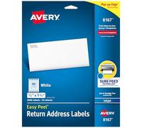 Avery Easy Peel Return Address Labels for Inkjet Printers 1/2" x 1-3/4", Pack of 2,000 (8167)