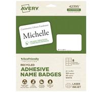 Avery EcoFriendly Printable Name Tags, White, 160 Removable Name Badges (42395)
