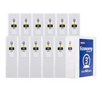 Avery Economy View 3 Ring Binders, 3" Round Rings, 12 White Binders (05741)