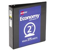 Avery Economy View Binder with 2 Inch Round Ring, Black, 1 Binder (5730)