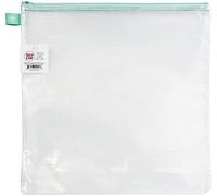 Avery Elle Zippered Vinyl Mesh Pouch - Aqua-Extra Large