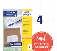 Avery Zweckform A4 105x148 Mm Stickers Clear Kids