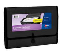 Avery Expanding File Folder Organizer, 13-Pocket Accordion File Organizer, Black, Holds 425 Letter/A4-Size Sheets (73553)