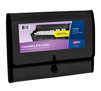 Avery Expanding File Folder Organizer, 7-Pocket Accordion File Organizer, Black, Holds 425 Letter/A4-Size Sheets (73550)