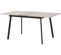 Seconique Avery Extending Dining Table In Concrete Grey Oak Effect And Black Metal Frame